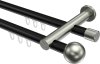 10213612-102939 Innenlauf Gardinenstange Aluminium / Metall 20 mm Ø 2-läufig PLATON - Luino Schwarz / Edelstahl-Optik