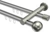 10213612-XX3339 Innenlauf Gardinenstange Aluminium / Metall 20 mm Ø 2-läufig PLATON - Luino Silbergrau / Edelstahl-Optik