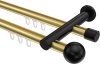 10213612-XX3829 Innenlauf Gardinenstange Aluminium / Metall 20 mm Ø 2-läufig PLATON - Luino Messing-Optik / Schwarz