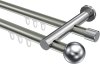 10213612-XX3912 Innenlauf Gardinenstange Aluminium / Metall 20 mm Ø 2-läufig PLATON - Luino Edelstahl-Optik / Chrom