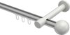 10213625-103332 Innenlauf Gardinenstange Aluminium / Metall 20 mm Ø PRESTIGE - Luino Silbergrau / Weiß