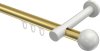 10213625-103832 Innenlauf Gardinenstange Aluminium / Metall 20 mm Ø PRESTIGE - Luino Messing-Optik / Weiß
