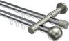 10213626-101239 Innenlauf Gardinenstange Aluminium / Metall 20 mm Ø 2-läufig PRESTIGE - Luino Chrom / Edelstahl-Optik