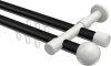 10213626-102932 Innenlauf Gardinenstange Aluminium / Metall 20 mm Ø 2-läufig PRESTIGE - Luino Schwarz / Weiß
