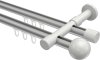 10213626-XX3332 Innenlauf Gardinenstange Aluminium / Metall 20 mm Ø 2-läufig PRESTIGE - Luino Silbergrau / Weiß
