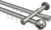 10213626-XX3339 Innenlauf Gardinenstange Aluminium / Metall 20 mm Ø 2-läufig PRESTIGE - Luino Silbergrau / Edelstahl-Optik