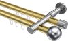 10213626-103812 Innenlauf Gardinenstange Aluminium / Metall 20 mm Ø 2-läufig PRESTIGE - Luino Messing-Optik / Chrom