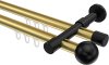 10213626-XX3829 Innenlauf Gardinenstange Aluminium / Metall 20 mm Ø 2-läufig PRESTIGE - Luino Messing-Optik / Schwarz
