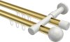 10213626-XX3832 Innenlauf Gardinenstange Aluminium / Metall 20 mm Ø 2-läufig PRESTIGE - Luino Messing-Optik / Weiß