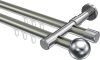 10213626-XX3912 Innenlauf Gardinenstange Aluminium / Metall 20 mm Ø 2-läufig PRESTIGE - Luino Edelstahl-Optik / Chrom