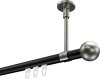 10213633-XX2939 Innenlauf Gardinenstange Aluminium / Metall 20 mm Ø SONETTE - Luino Schwarz / Edelstahl-Optik