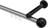10213645-103329 Innenlauf Gardinenstange Aluminium / Metall 20 mm Ø SITENO - Luino Silbergrau / Schwarz