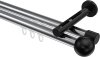 10213646-XX1229 Innenlauf Gardinenstange Aluminium / Metall 20 mm Ø 2-läufig SITENO - Luino Chrom / Schwarz