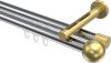 10213646-XX1238 Innenlauf Gardinenstange Aluminium / Metall 20 mm Ø 2-läufig SITENO - Luino Chrom / Messing-Optik