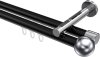 10213646-XX2912 Innenlauf Gardinenstange Aluminium / Metall 20 mm Ø 2-läufig SITENO - Luino Schwarz / Chrom