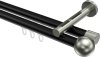 10213646-XX2939 Innenlauf Gardinenstange Aluminium / Metall 20 mm Ø 2-läufig SITENO - Luino Schwarz / Edelstahl-Optik