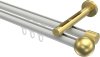 10213646-103238 Innenlauf Gardinenstange Aluminium / Metall 20 mm Ø 2-läufig SITENO - Luino Weiß / Messing-Optik