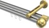 10213646-XX3338 Innenlauf Gardinenstange Aluminium / Metall 20 mm Ø 2-läufig SITENO - Luino Silbergrau / Messing-Optik