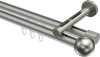 10213646-103339 Innenlauf Gardinenstange Aluminium / Metall 20 mm Ø 2-läufig SITENO - Luino Silbergrau / Edelstahl-Optik