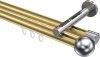 10213646-XX3812 Innenlauf Gardinenstange Aluminium / Metall 20 mm Ø 2-läufig SITENO - Luino Messing-Optik / Chrom