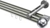 10213646-103912 Innenlauf Gardinenstange Aluminium / Metall 20 mm Ø 2-läufig SITENO - Luino Edelstahl-Optik / Chrom