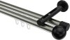 10213646-XX3929 Innenlauf Gardinenstange Aluminium / Metall 20 mm Ø 2-läufig SITENO - Luino Edelstahl-Optik / Schwarz
