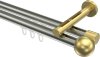 10213646-XX3938 Innenlauf Gardinenstange Edelstahl-Optik / Messing-Optik 20 mm Ø 2-läufig SITENO - Luino