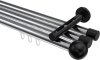 10213647-XX1229 Innenlauf Gardinenstange Aluminium / Metall 20 mm Ø 3-läufig SITENO - Luino Chrom / Schwarz