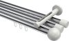 10213647-XX1232 Innenlauf Gardinenstange Aluminium / Metall 20 mm Ø 3-läufig SITENO - Luino Chrom / Weiß