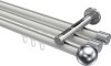10213647-XX3212 Innenlauf Gardinenstange Aluminium / Metall 20 mm Ø 3-läufig SITENO - Luino Weiß / Chrom