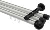 10213647-XX3229 Innenlauf Gardinenstange Aluminium / Metall 20 mm Ø 3-läufig SITENO - Luino Weiß / Schwarz