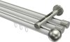 10213647-XX3239 Innenlauf Gardinenstange Aluminium / Metall 20 mm Ø 3-läufig SITENO - Luino Weiß / Edelstahl-Optik