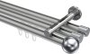 10213647-XX3312 Innenlauf Gardinenstange Aluminium / Metall 20 mm Ø 3-läufig SITENO - Luino Silbergrau / Chrom