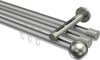 10213647-XX3339 Innenlauf Gardinenstange Aluminium / Metall 20 mm Ø 3-läufig SITENO - Luino Silbergrau / Edelstahl-Optik