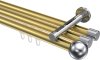 10213647-XX3812 Innenlauf Gardinenstange Aluminium / Metall 20 mm Ø 3-läufig SITENO - Luino Messing-Optik / Chrom