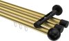 10213647-XX3829 Innenlauf Gardinenstange Aluminium / Metall 20 mm Ø 3-läufig SITENO - Luino Messing-Optik / Schwarz
