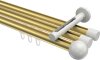 10213647-XX3832 Innenlauf Gardinenstange Aluminium / Metall 20 mm Ø 3-läufig SITENO - Luino Messing-Optik / Weiß