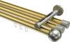 10213647-XX3839 Innenlauf Gardinenstange Messing-Optik / Edelstahl-Optik 20 mm Ø 3-läufig SITENO - Luino