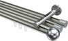 10213647-XX3912 Innenlauf Gardinenstange Aluminium / Metall 20 mm Ø 3-läufig SITENO - Luino Edelstahl-Optik / Chrom