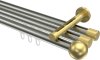 10213647-XX3938 Innenlauf Gardinenstange Edelstahl-Optik / Messing-Optik 20 mm Ø 3-läufig SITENO - Luino