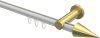 10213711-XX3238 Innenlauf Gardinenstange Aluminium / Metall 20 mm Ø PLATON - Savio Weiß / Messing-Optik