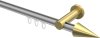 10213711-XX3338 Innenlauf Gardinenstange Aluminium / Metall 20 mm Ø PLATON - Savio Silbergrau / Messing-Optik
