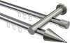 10213712-XX1239 Innenlauf Gardinenstange Aluminium / Metall 20 mm Ø 2-läufig PLATON - Savio Chrom / Edelstahl-Optik