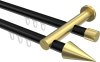 10213712-XX2938 Innenlauf Gardinenstange Aluminium / Metall 20 mm Ø 2-läufig PLATON - Savio Schwarz / Messing-Optik