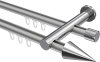 10213712-XX3312 Innenlauf Gardinenstange Aluminium / Metall 20 mm Ø 2-läufig PLATON - Savio Silbergrau / Chrom