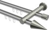 10213712-XX3339 Innenlauf Gardinenstange Aluminium / Metall 20 mm Ø 2-läufig PLATON - Savio Silbergrau / Edelstahl-Optik
