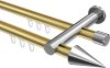 10213712-XX3812 Innenlauf Gardinenstange Aluminium / Metall 20 mm Ø 2-läufig PLATON - Savio Messing-Optik / Chrom