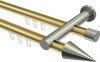10213712-XX3839 Innenlauf Gardinenstange Messing-Optik / Edelstahl-Optik 20 mm Ø 2-läufig PLATON - Savio