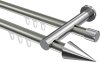 10213712-103912 Innenlauf Gardinenstange Aluminium / Metall 20 mm Ø 2-läufig PLATON - Savio Edelstahl-Optik / Chrom