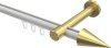 10213725-XX3238 Innenlauf Gardinenstange Aluminium / Metall 20 mm Ø PRESTIGE - Savio Weiß / Messing-Optik